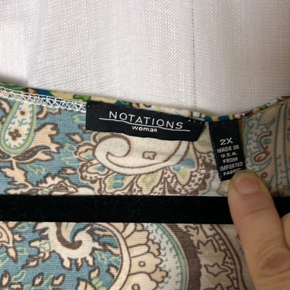 Y2K 70’s vibe,retro,Notations,blouse ,2X,Tribal Vintage,stretchy,boho,wood,beads - Picture 2 of 13